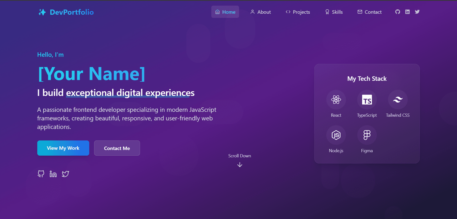 Screenshot of Developer Portfolio project
