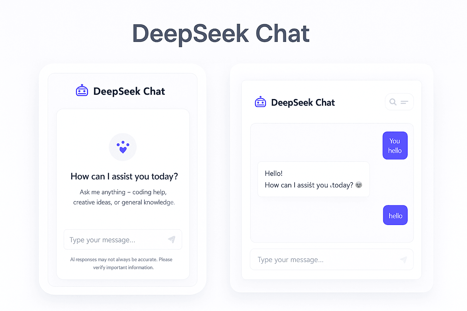 Screenshot of DeepSeek Chat App project